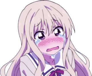😭 animé, pleurer, triste, fille, uniforme scolaire telegram sticker