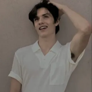 🍷 Persona, Hombre, Retrato, Casual, Estilo, Pose, Camisa blanca telegram sticker