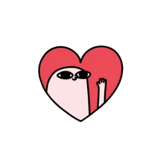🙂 漫画, ハート, 愛, 中指, 攻撃的 telegram sticker