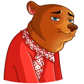 😑 bear, sad, bored, animal, cartoon telegram sticker