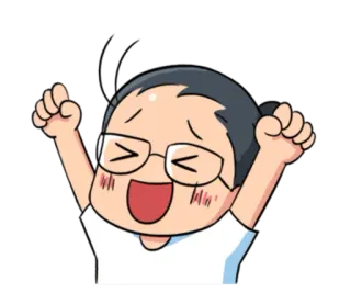 🙆 卡通, 快乐, 兴奋, 喜悦, 庆祝, 贴纸 telegram sticker