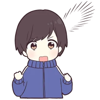 😳 anime, chibi, cartoon, cute, angry telegram sticker