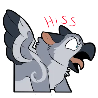 😤 Hiss grifo, animal, sibilância, criatura fantástica telegram sticker