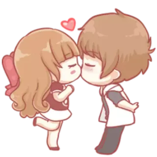 😘 kiss, love, cute, cartoon, romance, couple, affection telegram sticker