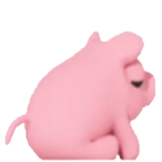 😒 돼지, 동물, 분홍색, 만화, 슬픈 whatsapp sticker