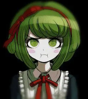 💚 Monaca Towa Danganronpa anime, Monaca Towa, Danganronpa, personagem, menina, cabelo verde telegram sticker