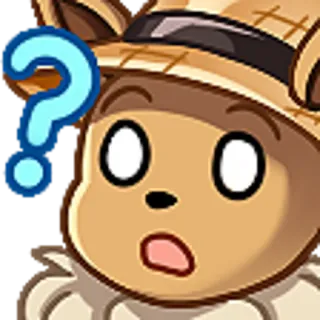 😖 eevee, pokemon, pregunta, confundido, animal, sombrero, dibujos animados telegram sticker