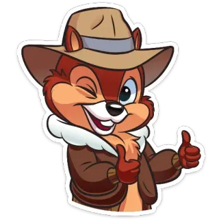 👍 cartoon, chipmunk, disney, cartoon character, animated telegram sticker