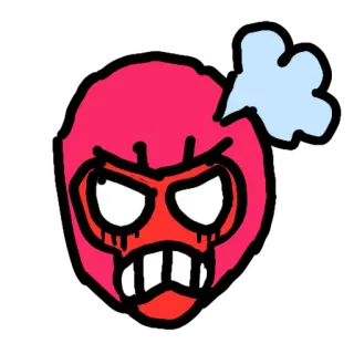 🏳️‍🌈 злой, красный, лицо, мультфильм, эмодзи, сердитый telegram sticker