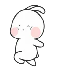 💃 coelho, fofo, animal, branco, desenho animado, kawaii whatsapp sticker