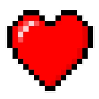 ❤️ 하트, 픽셀 아트, 사랑, 발렌타인데이, 픽셀 하트 telegram sticker