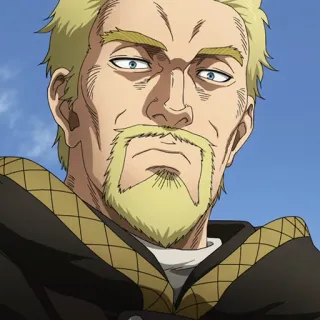 🏹 Askeladd Vinland Saga animé, viking, chef, blonde, barbe telegram sticker