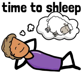 😴 time to shleep Schlaf, Schaf, Entspannung, Traum, Cartoon, Süß, Slang telegram sticker