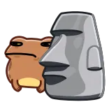 🗿 rana, moai, statua, isola di pasqua, meme, cultura di internet whatsapp sticker
