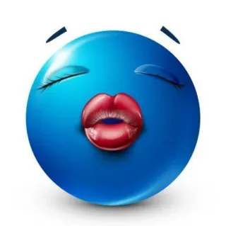 😘 Emoji, Kuss, Blau, Lippen whatsapp sticker