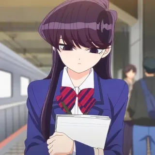 🙂 Komi Shouko Komi Can't Communicate Anime, Uniforme scolaire, Komi Shouko, Komi Can't Communicate, mignon, fille, timide whatsapp sticker