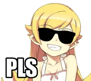 😎 PLS anime, sunglasses, girl, cool, pleading telegram sticker