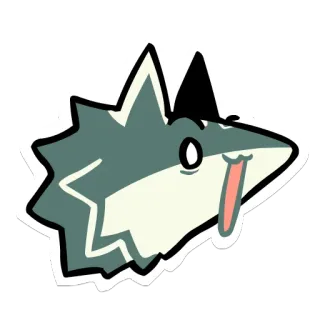 😱 sticker, cartoon, wolf, dog, animal, cute telegram sticker