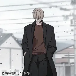 🍫 Anime, Mangá, Personagem, Casaco, Fanart, Ilustração whatsapp sticker