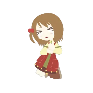 😂 Anime, Cartone animato, Ragazza, Arrabbiata, Personaggio, Illustrazione, Adesivo whatsapp sticker