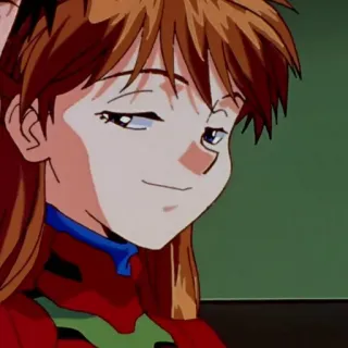 😏 Asuka Langley Sohryu Neon Genesis Evangelion anime, girl, smug, character, asuka telegram sticker
