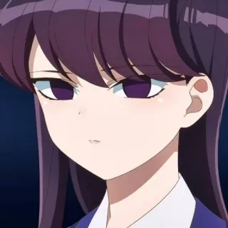 😶 Komi Shouko Komi Can't Communicate 애니메이션, 코미 양은 커뮤증입니다, 코미 쇼코, 귀여운, 여고생, 만화 telegram sticker