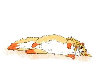🌟 cat, orange, sleepy, lying, lazy, pet, feline telegram sticker