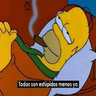 😎 Homer Simpson The Simpsons Todos son estúpidos menos yo homer simpson, simpsonowie, kreskówka, leniwy, cygaro, arogancki telegram sticker