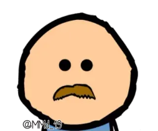 😐 @MMd_19 cartoon, bald, mustache, sad telegram sticker