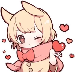 😘 可爱, 卡哇伊, Q版, 爱心, 爱, 动漫, 漫画, 插画 telegram sticker