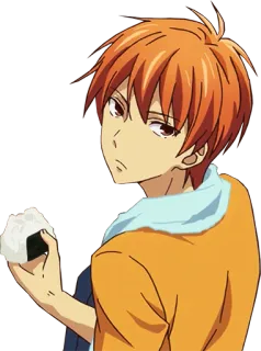 😒 Kyo Sohma Fruits Basket Anime, Manga, Kyo Sohma, Fruits Basket, Nhân vật, Tóc cam, Onigiri telegram sticker
