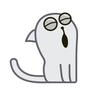 🤪 кот, мультфильм, животное, зевающий, уставший, сонный telegram sticker