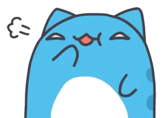 😜 gato, azul, desenho animado, fofo, adesivo telegram sticker