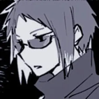 🧧 Anime, Manga, Personnage, Lunettes, Portrait, Illustration telegram sticker