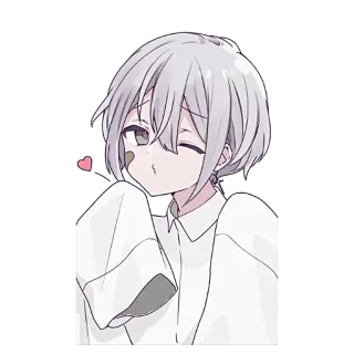 😘 Anime, Mangá, Fofo, Kawaii, Piscadela, Desenho animado, Sticker whatsapp sticker