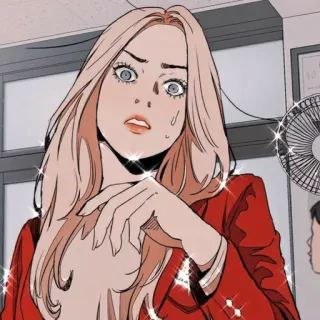 😬 Anime, Personagem, Cabelo loiro, Menina, Mulher, Desenho animado whatsapp sticker