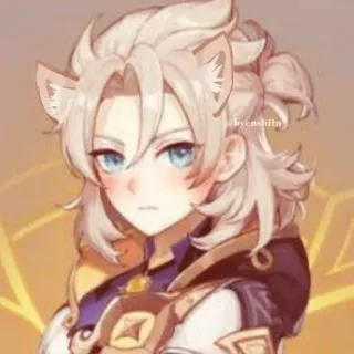 😺 Albedo Genshin Impact albedo, genshin impact, anime, video game, cat ears, fanart telegram sticker