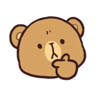 🤔 bear, cartoon, cute, sticker, animal, gesture, finger telegram sticker