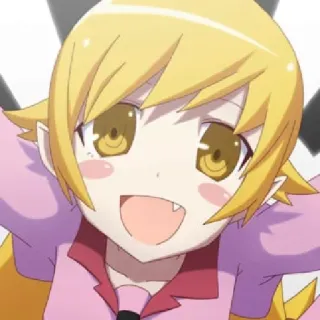 🧿 Shinobu Oshino Monogatari Anime, Charakter, Shinobu Oshino, Monogatari, Blond, Zähne, Vampir telegram sticker