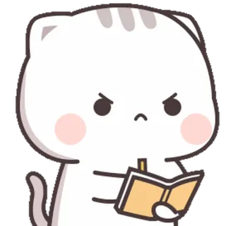 🎭 кот, злой, чтение, книга, мультфильм, стикер telegram sticker