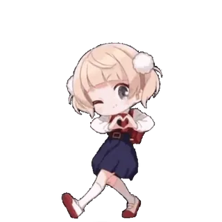 😳 Chibi, Anime, Carino, Ragazza, Cuore, Amore, Cartone animato telegram sticker