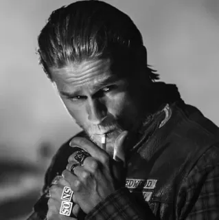 🚬 Sons of Anarchy tv show, biker, motorcycle club, cigarette, smoke, SAMCRO telegram sticker