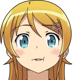 😅 anime, cartoon, blond hair, blue eyes, cute telegram sticker