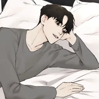 🧋 man, lying, bed, sleeping, resting telegram sticker