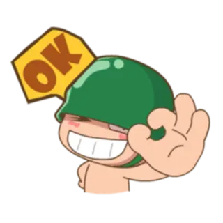 👌 OK military, cartoon, soldier, agreement, approval whatsapp sticker