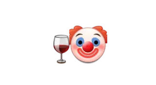 🤡 clown, wijn, emoji, drankje telegram sticker