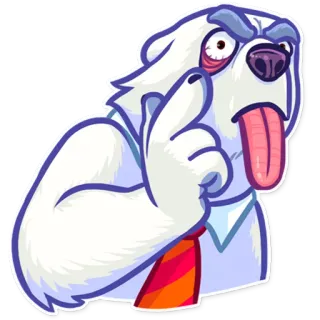 😠 oso polar, dibujo animado, pegatina, animal whatsapp sticker