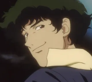 😏 Spike Spiegel Cowboy Bebop Spike Spiegel, Cowboy Bebop, Personaje anime, Ciencia ficción, Western espacial telegram sticker