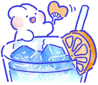 🍹 süß, Getränk, Sommer, Zitrone, Eis, kawaii, Wolke telegram sticker