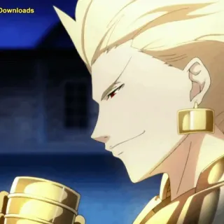 ✨ Gilgamesh Fate series anime, złoty, król, bohaterski duch telegram sticker
